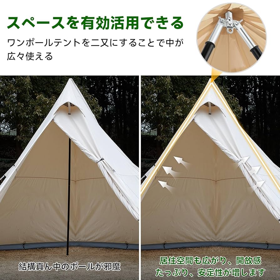スノーピーク 二又アタッチメント Amazon | KOMCLUB 二又化パーツ 二股化パーツ 二股ポール固定用